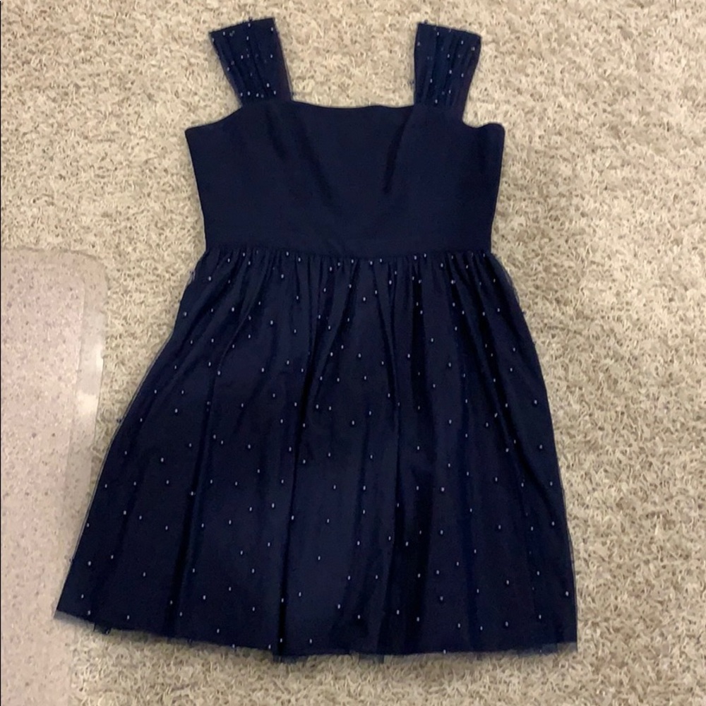 navy pearl dress
